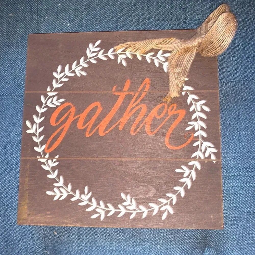 Farmhouse rustic "Gather"‎ sign/plaque